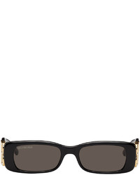 Balenciaga Black Rectangular Dynasty Sunglasses