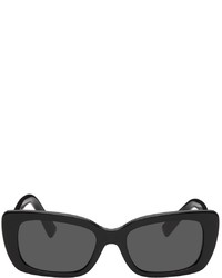 Valentino Garavani Black Roman Stud Rectangular Sunglasses