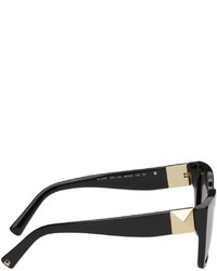 Valentino Garavani Black Roman Stud Squared Sunglasses