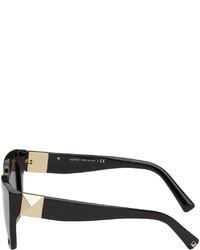 Valentino Garavani Black Roman Stud Squared Sunglasses