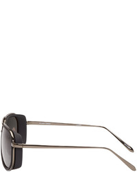 Linda Farrow Luxe Black Rubberized Sunglasses