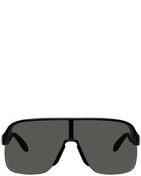 Alexander McQueen Black Semi Rimless Shield Sunglasses