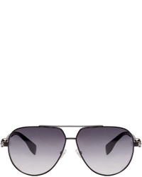 Alexander McQueen Black Skull Aviator Sunglasses