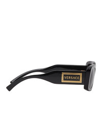 Versace Black Square 90s Vintage Logo Sunglasses
