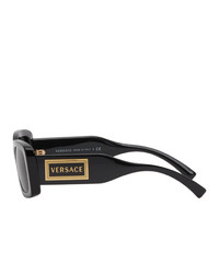 Versace Black Square 90s Vintage Logo Sunglasses