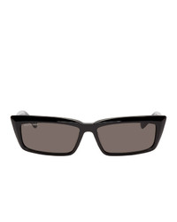 Balenciaga Black Tip Rectangular Sunglasses