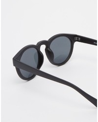 Asos Brand Chunky Round Sunglasses In Black