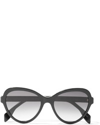 Alexander McQueen Butterfly Frame Acetate Polarized Sunglasses Black