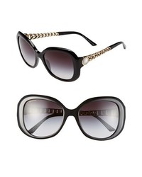 BVLGARI 56mm Oversized Sunglasses Black One Size