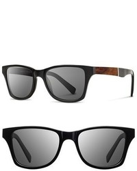 Shwood Canby 53mm Polarized Wood Sunglasses Tortoise Maple Burl Grey