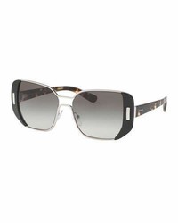 Prada Capped Gradient Square Sunglasses Black