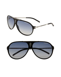 Carrera Eyewear Hot 64mm Polarized Vintage Inspired Aviator Sunglasses Black Palladium One Size