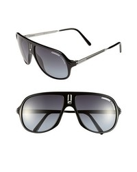 Carrera Eyewear Safari 62mm Retro Inspired Aviator Sunglasses Shiny Black One Size