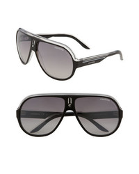 Carrera Eyewear Speedway 63mm Aviator Sunglasses Black Crystal Silver One Size