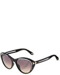 Givenchy Cat Eye Acetate Sunglasses W Clear Trim Blackcrystal