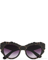 Dolce & Gabbana Cat Eye Appliqud Acetate Sunglasses