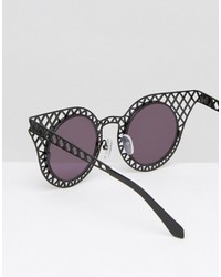 House of Holland Cat Eye Cagefighter Sunglasses In Black