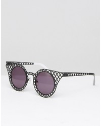 House of Holland Cat Eye Cagefighter Sunglasses In Black