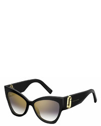 Marc Jacobs Chunky Mirrored Cat Eye Sunglasses Black
