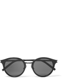 Saint Laurent Classic 57 Round Frame Acetate And Gunmetal Tone Sunglasses