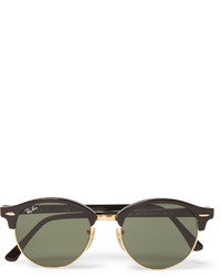 Ray-Ban Clubmaster Round Frame Acetate And Gold Tone Sunglasses