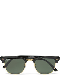 Ray-Ban Clubmaster Square Frame Acetate And Gold Tone Sunglasses