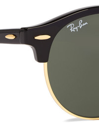 Ray-Ban Clubround Acetate And Gold Tone Sunglasses Black