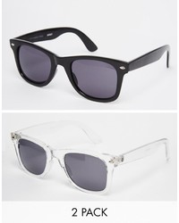 Asos Collection 2 Pack Retro Sunglasses