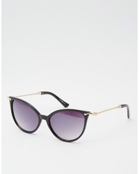 Asos Collection Cat Eye Sunglasses In Fine Frame And Metal Arms