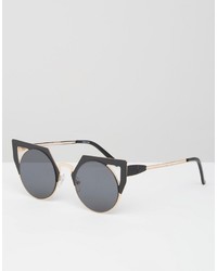Asos Collection Cat Eye Sunglasses In Metal Cut Away Frame