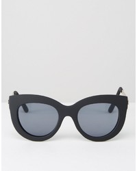 Asos Collection Chunky Cat Eye Sunglasses With Metal Arms In Rubber