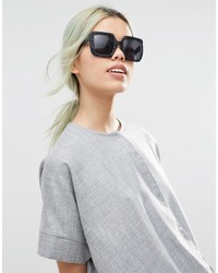Asos Collection Full Metal Glitter Oversized Square Sunglasses