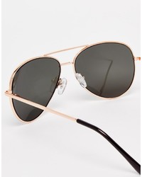 Asos Collection Gold Aviator Sunglasses