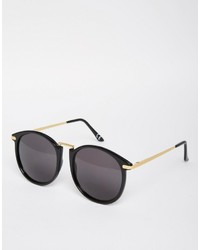 Asos Collection Oversized Round Sunglasses With Fine Metal Nose Bridge