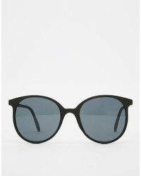 Asos Collection Round Oversized Sunglasses In Fine Frame