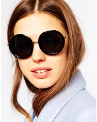 Asos Collection Round Sunglasses With Metal Bridge Detail