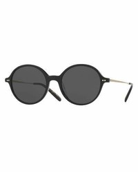 Oliver Peoples Corby Round Monochromatic Sunglasses Black