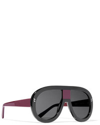 Stella McCartney D Frame Acetate Mirrored Sunglasses Black