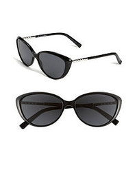 Dior 56mm Cat Eye Sunglasses Shiny Black One Size