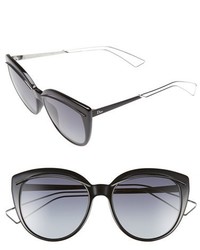 Christian Dior Dior Liner 56mm Cat Eye Sunglasses Black Palladium