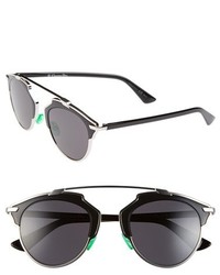 Christian Dior Dior So Real 48mm Brow Bar Sunglasses Black Havana