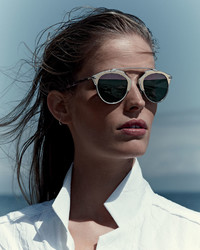 Christian Dior Dior So Real Leather Trim Metal Sunglasses