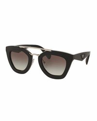Prada Embossed Square Brow Bar Sunglasses