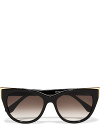 Thierry Lasry Epiphany Cat Eye Acetate And Gold Tone Sunglasses Black