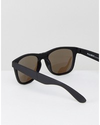 Pull&Bear Fold Back Retro Sunglasses In Black