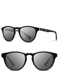 Shwood Francis Pendleton 48mm Polarized Sunglasses Black Turquoise Serape Grey
