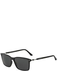 Giorgio Armani Full Rim Square Sunglasses With Titanium Matte Black