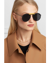 Fendi Gentle Aviator Style Metal Mirrored Sunglasses