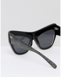 Le Specs Glitter Frame Cat Eye Sunglasses