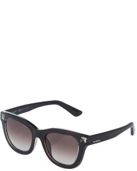 Valentino Glossy Square Acetate Sunglasses Black